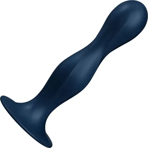 Дилдо Satisfyer Double Ball-R Dark Blue, унисекс, подвижные шарики внутри, на присоске photo 1