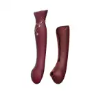 Смартвибратор 3в1 Zalo — Queen Wine Red, пульсирующая жемчужина и вакуум, кристалл Swarovski photo 1