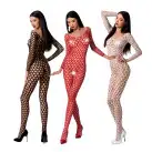 Бодистокинг с крупной сеткой Passion BS077 red photo 4