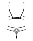 Эротический комплект из стреп Obsessive Badossa 2-pcs set S/M, черный, с доступом, бюстгальтер, стри photo 4
