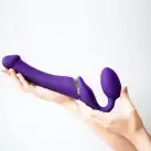 Безремневой страпон с вибрацией Strap-On-Me Vibrating Violet M диаметр 3,3см, пульт ДУ, регулируемый photo 6